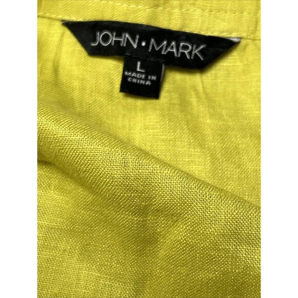 John Mark Women’s L Chartreuse 100% Linen Tunic - Picture 7 of 11